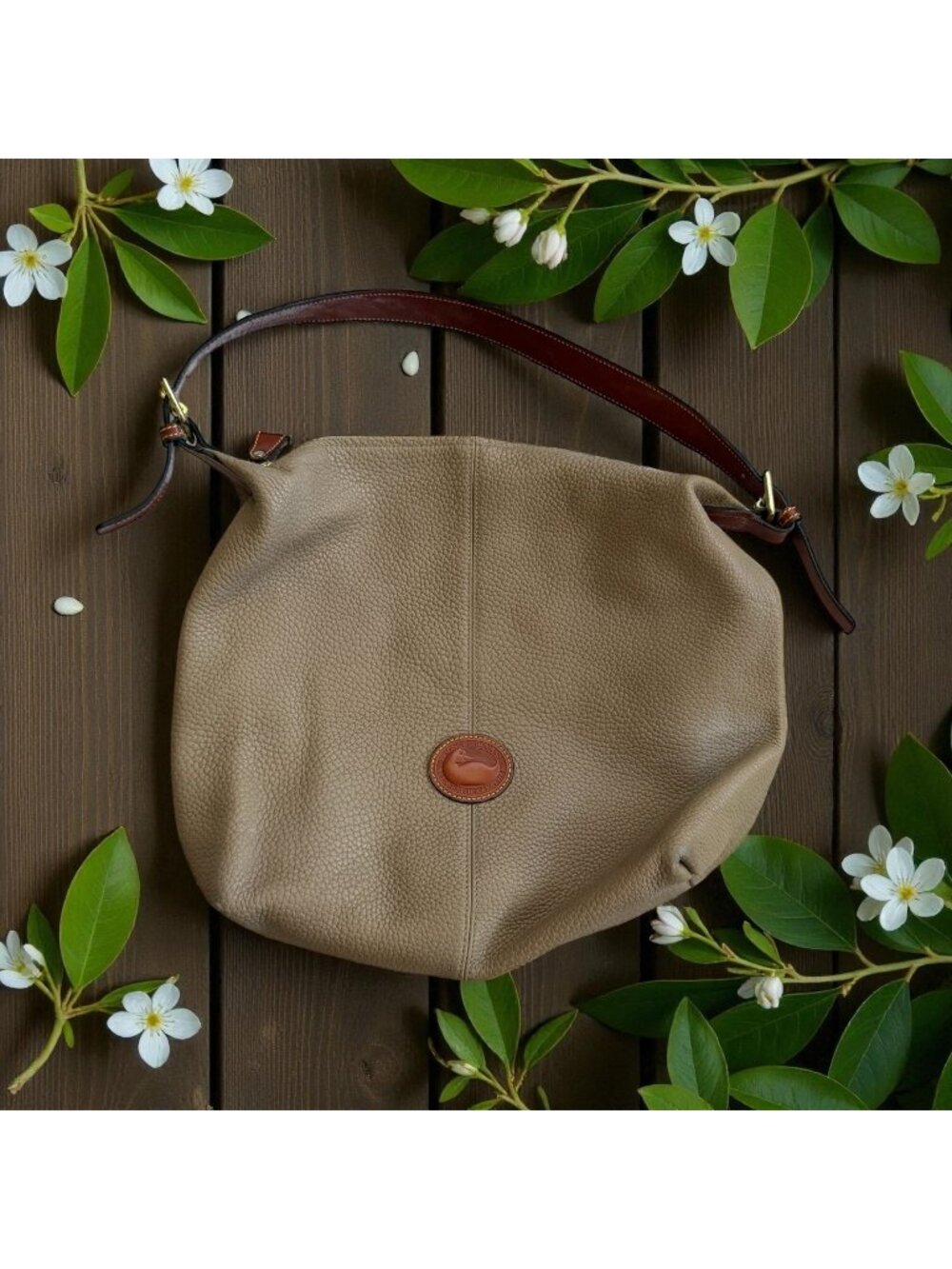DOONEY & BOURKE Vintage Tan Brown Pebble Leather Shoulder Bag